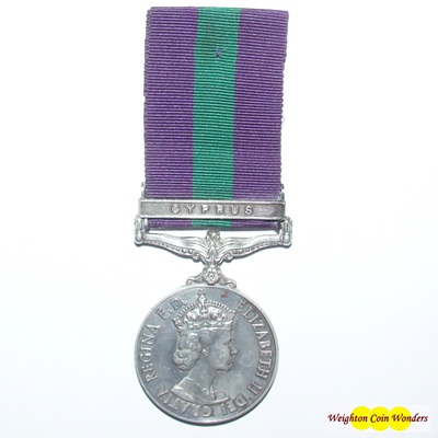 General Service Medal - Cyprus Clasp - Gnr. R Errington - Click Image to Close